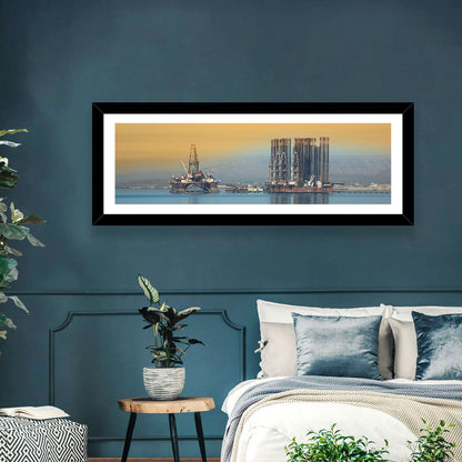 Baku Oil Rigs at Dusk Wall Art