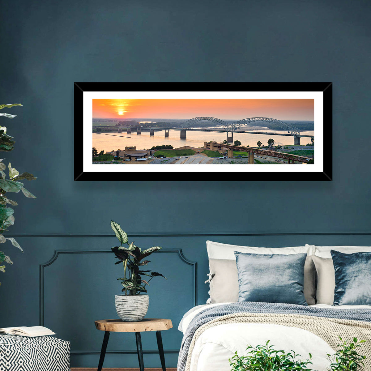 Hernando De Soto Bridge at Sunset Wall Art