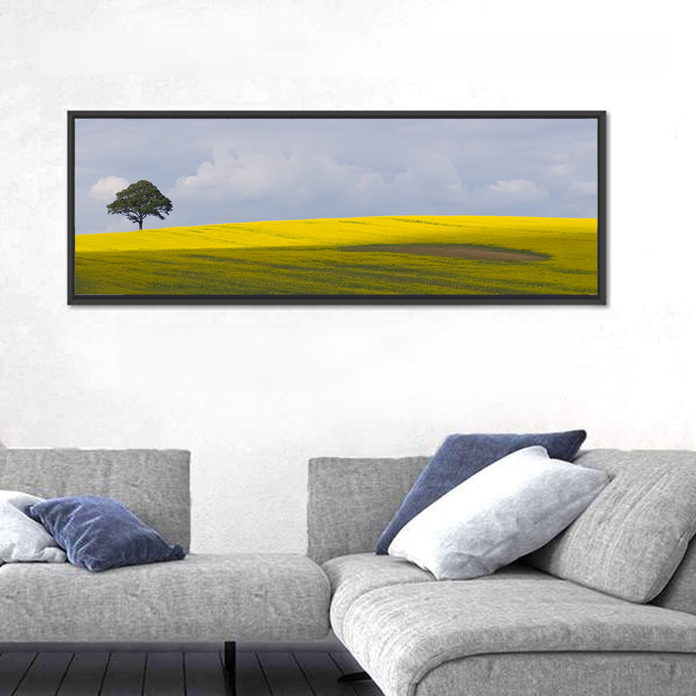 Solitary Tree Over Rapeseed Field Wall Art