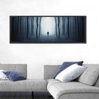 Lone Figure in Misty Forest Wall Art