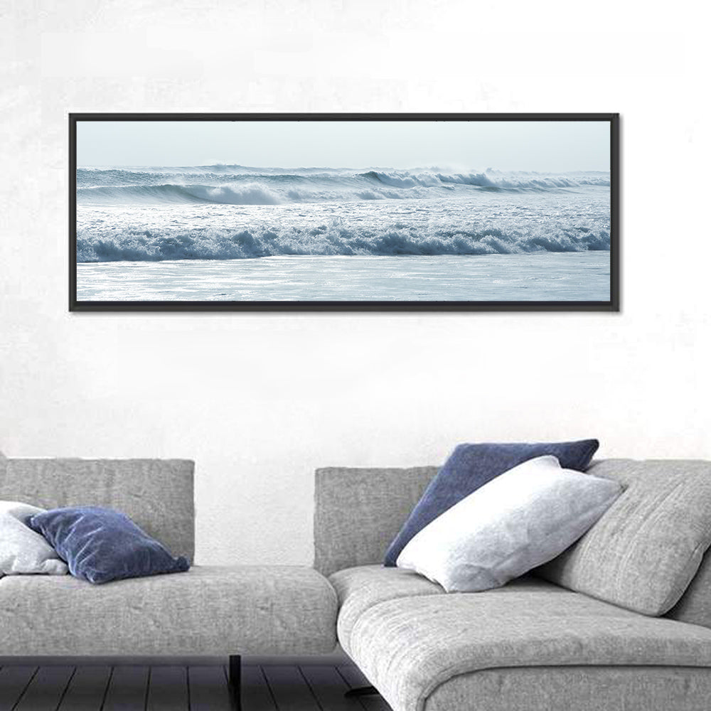 Misty Horizon Ocean Waves Wall Art