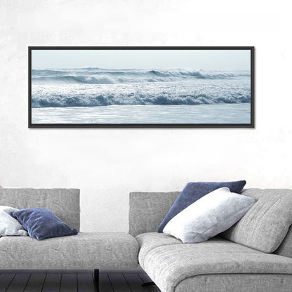 Misty Horizon Ocean Waves Wall Art