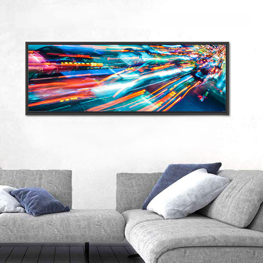 Night Traffic Light Trails Wall Art