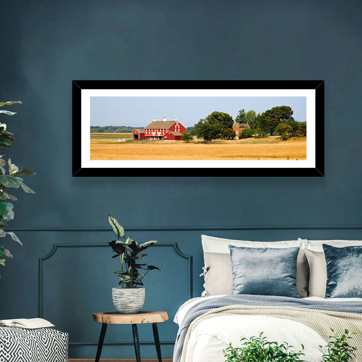 Gettysburg Farm Field Wall Art in a room, panoramic