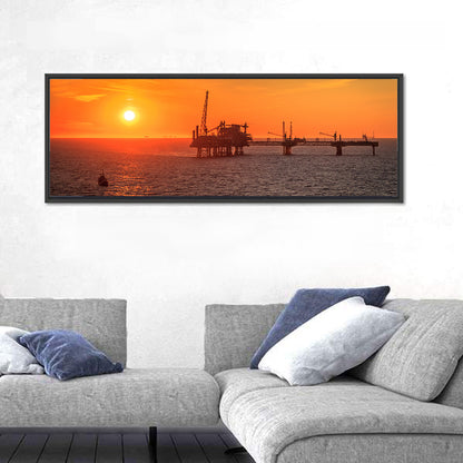 Denmark Oil Rig at Sunset Wall Art