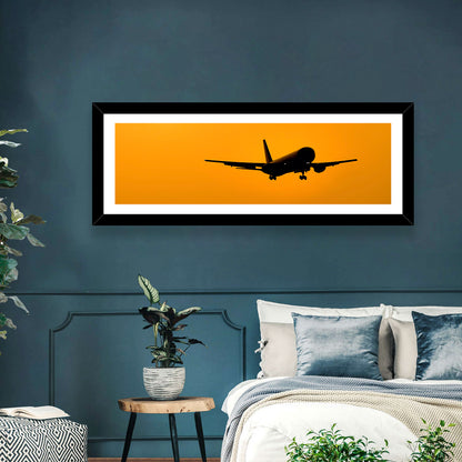 Golden Hour Airliner Silhouette Wall Art