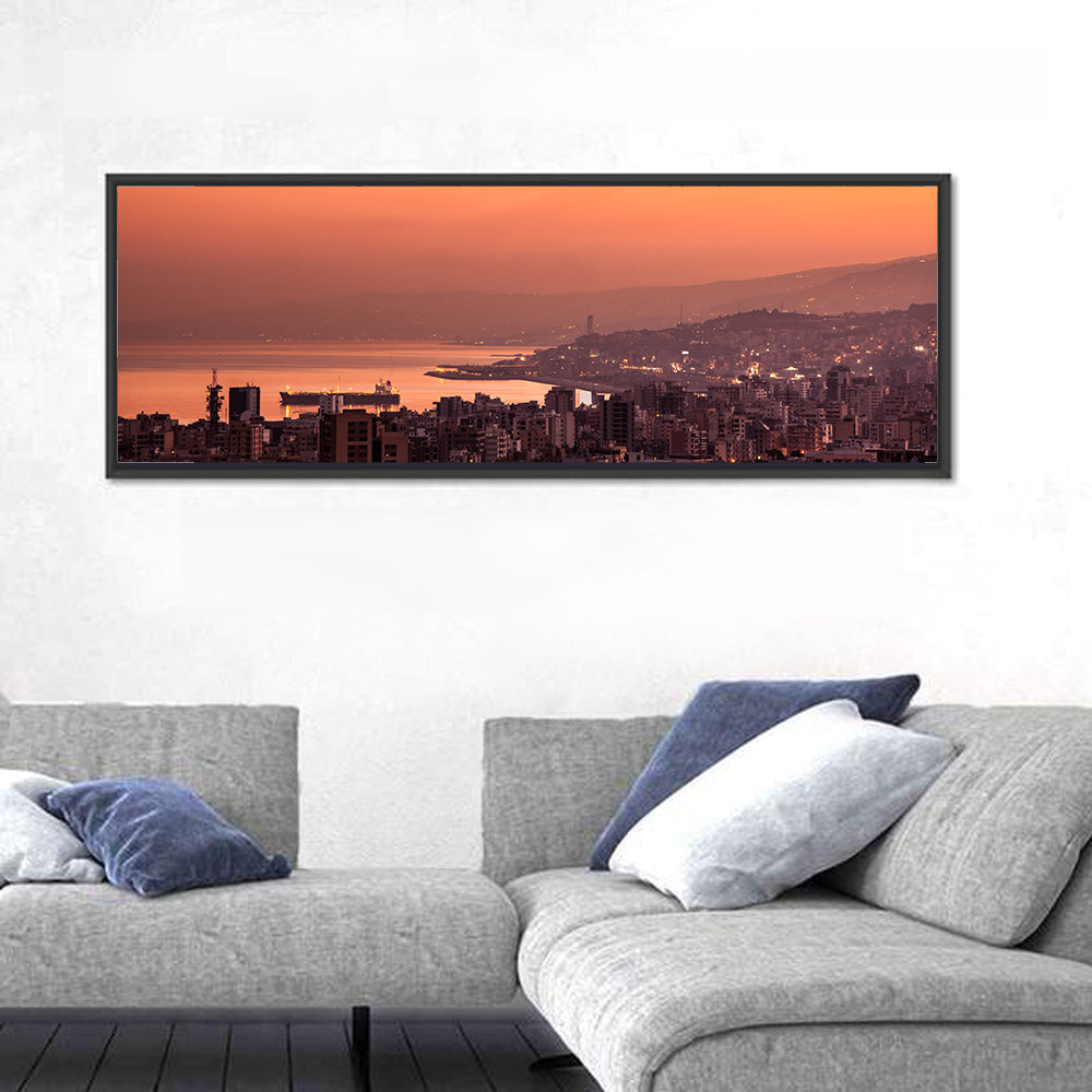 Beirut Sunset Skyline Wall Art