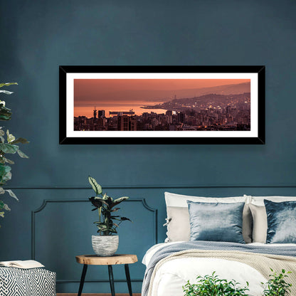 Beirut Sunset Skyline Wall Art