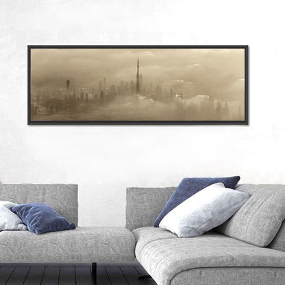 Dubai Haze Over Burj Khalifa Wall Art
