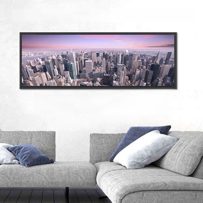 Midtown Manhattan Skyline in Purple Haze Wall Art