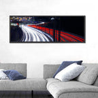Night Highway Light Trails Wall Art