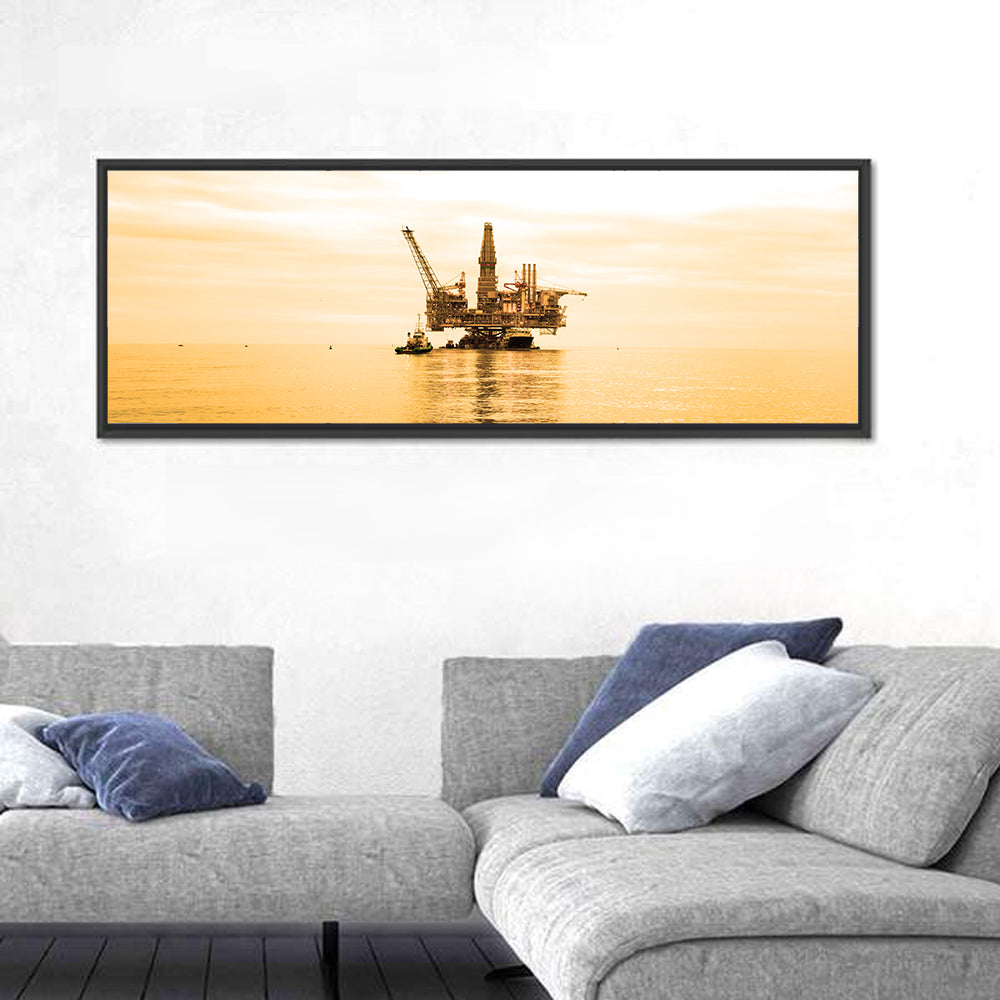 Golden Hour Oil Rig Wall Art