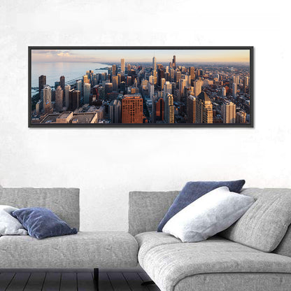 Chicago Skyline at Golden Hour Wall Art