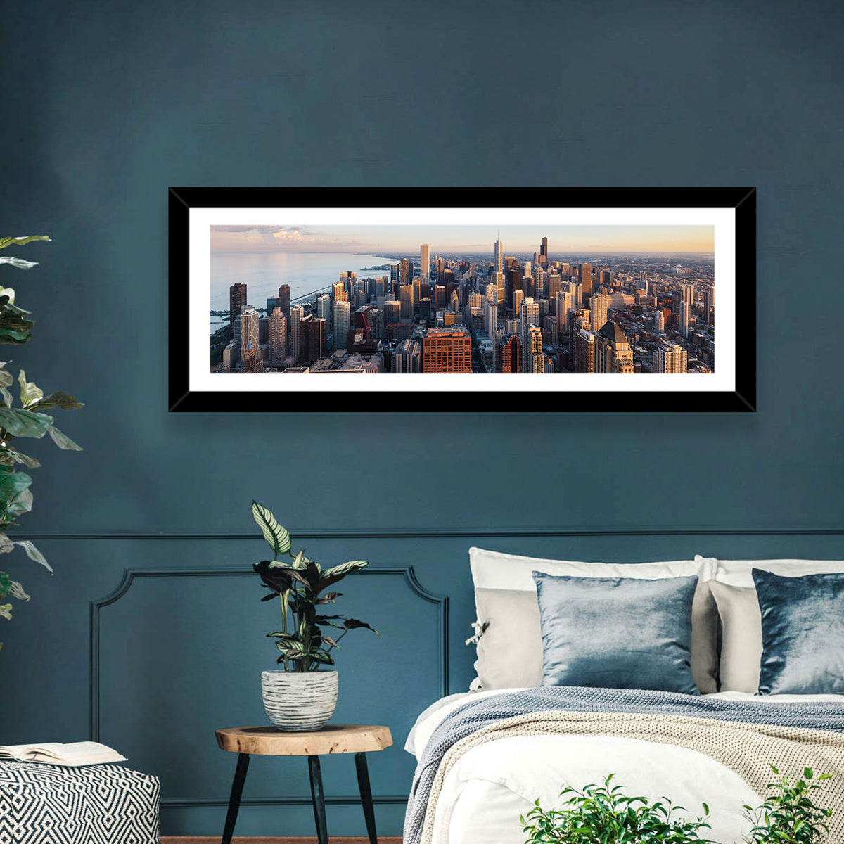 Chicago Skyline at Golden Hour Wall Art