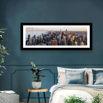 Chicago Skyline at Golden Hour Wall Art