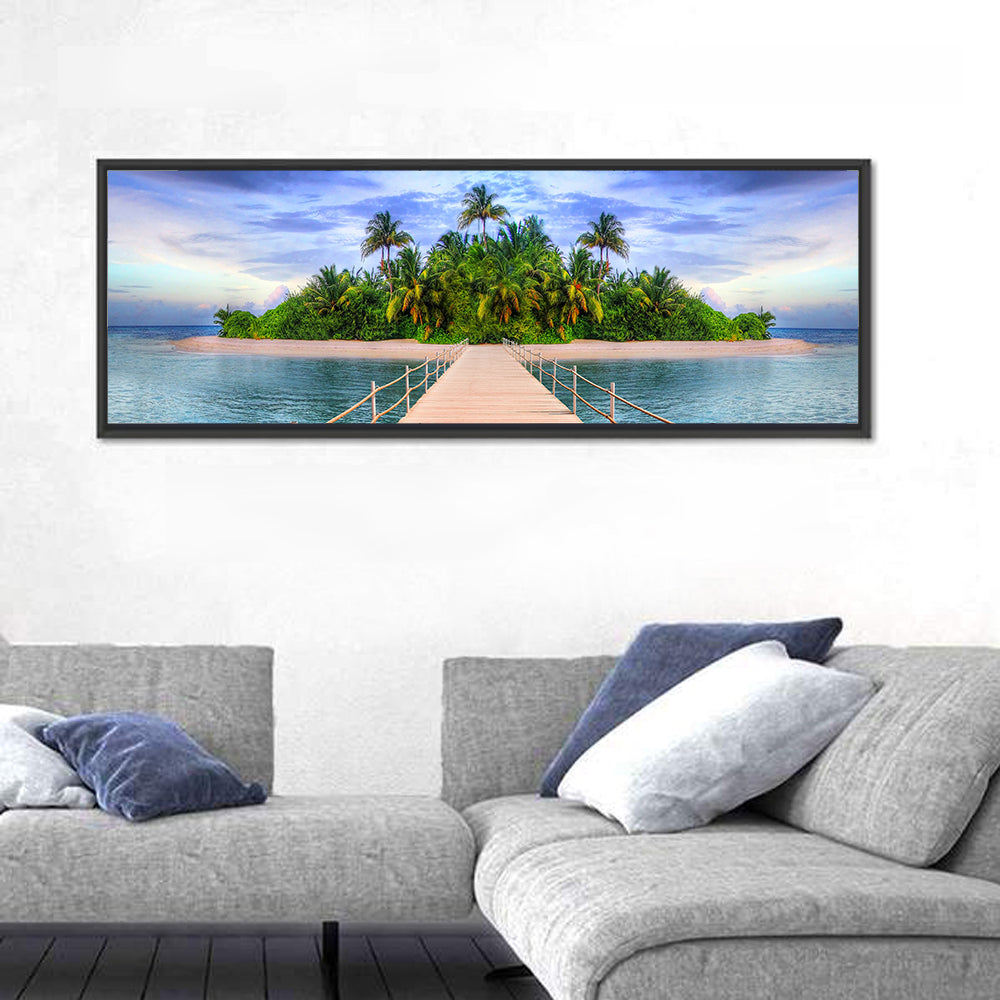 Tropical Island Pier Perspective Wall Art