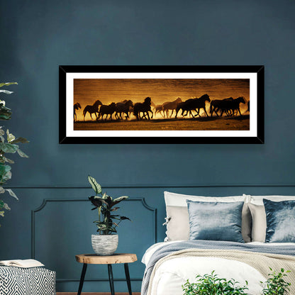 Running Wild Horses at Sunset Wall Art