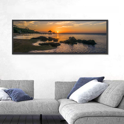 Roatan Pier Sunset Wall Art