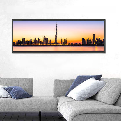 Dubai Skyline at Dusk Wall Art
