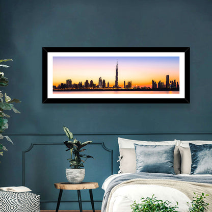 Dubai Skyline at Dusk Wall Art