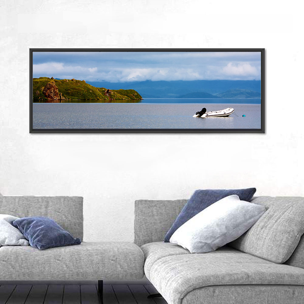 Kronotskое Lake with Boat Wall Art