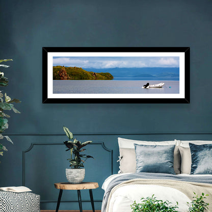 Kronotskое Lake with Boat Wall Art
