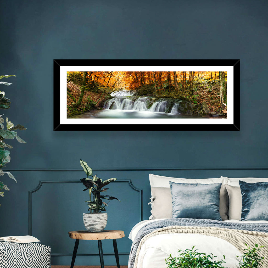 Autumn Forest Waterfall Wall Art