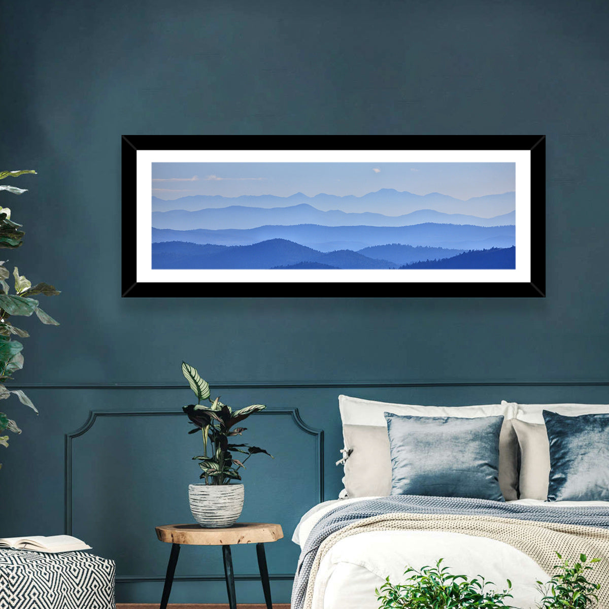 Misty Blue Mountain Valley Wall Art
