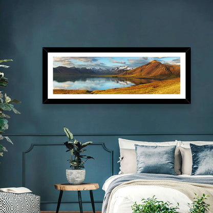 Icelandic Mountain Lake at Golden Hour Wall Art