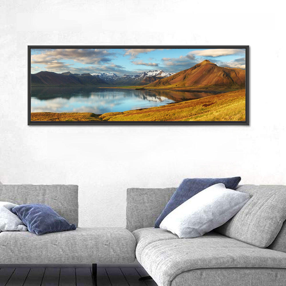 Icelandic Mountain Lake at Golden Hour Wall Art