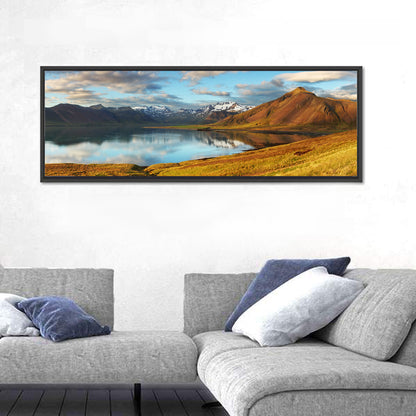 Icelandic Mountain Lake at Golden Hour Wall Art