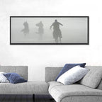 Silhouetted Horse Riders in Mist Wall Art