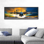 Cargo Plane Landing at Sunset Wall Art
