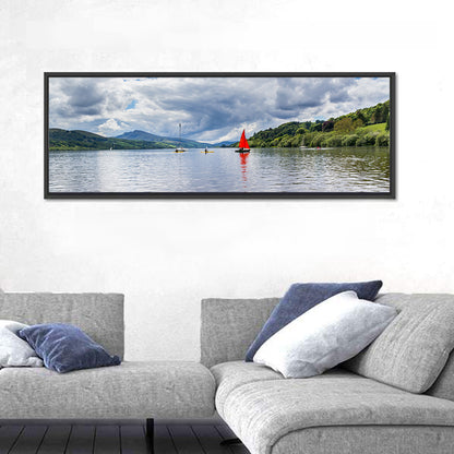 Bala Lake Sailboat Reflection Wall Art