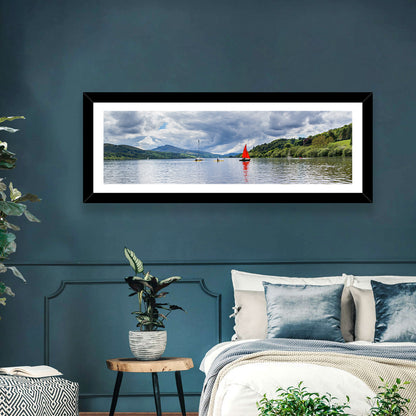 Bala Lake Sailboat Reflection Wall Art