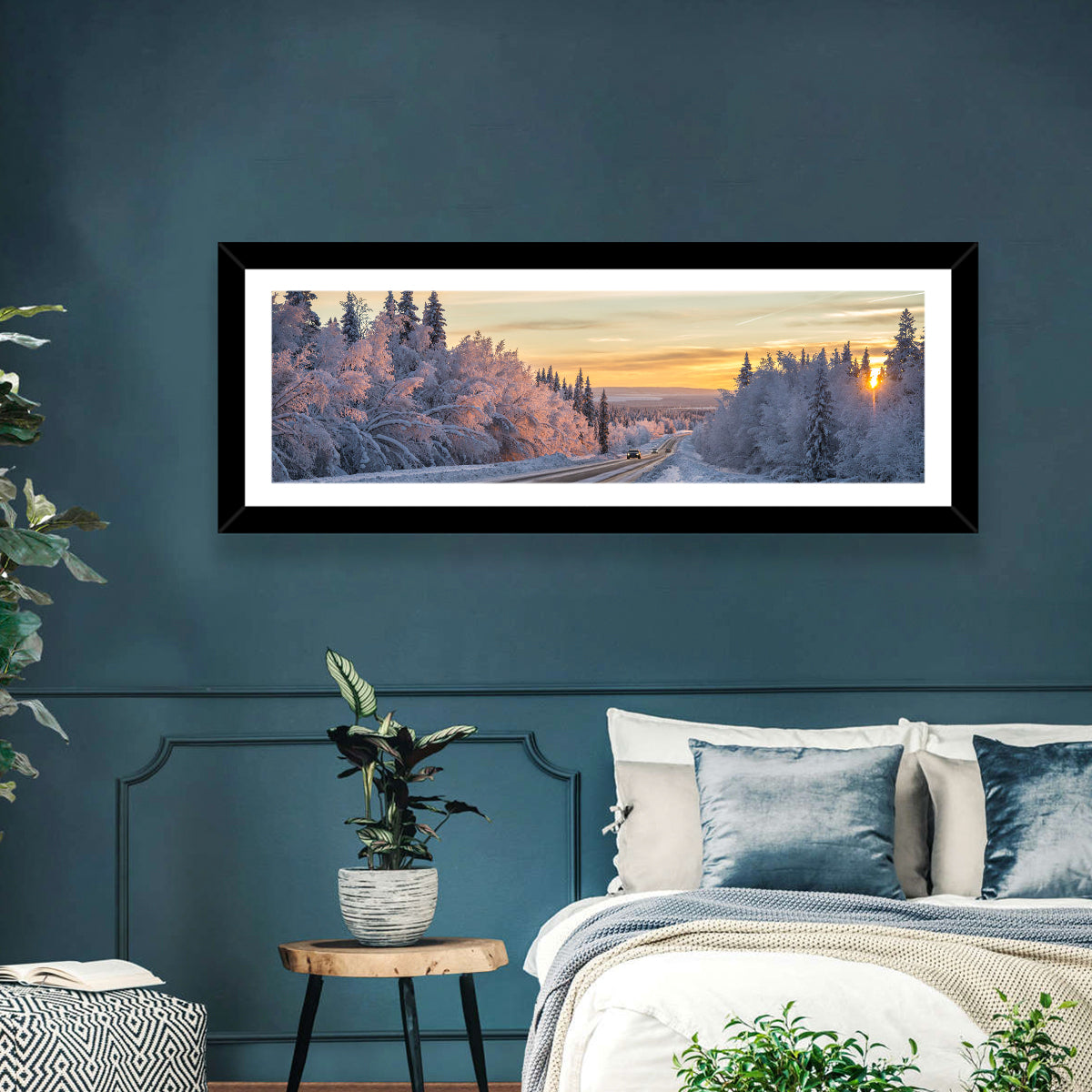 Winter Road at Sunset Wall Art