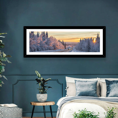 Winter Road at Sunset Wall Art