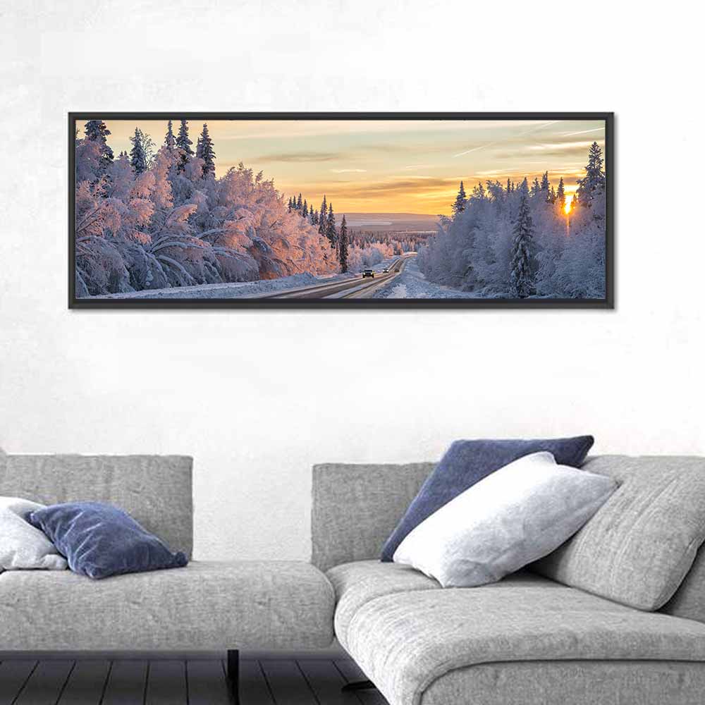 Winter Road at Sunset Wall Art