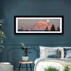Mount Rainier Alpenglow with Full Moon Wall Art