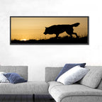 Wolf at Golden Horizon Wall Art