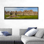 Badlands Meadow and Rock Formations Wall Art