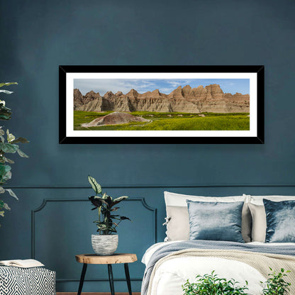 Badlands Meadow and Rock Formations Wall Art