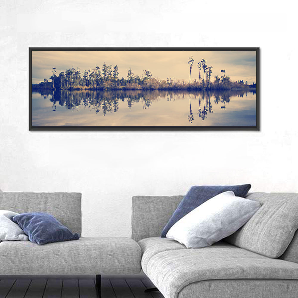 Sunset Over Forest Lake Wall Art