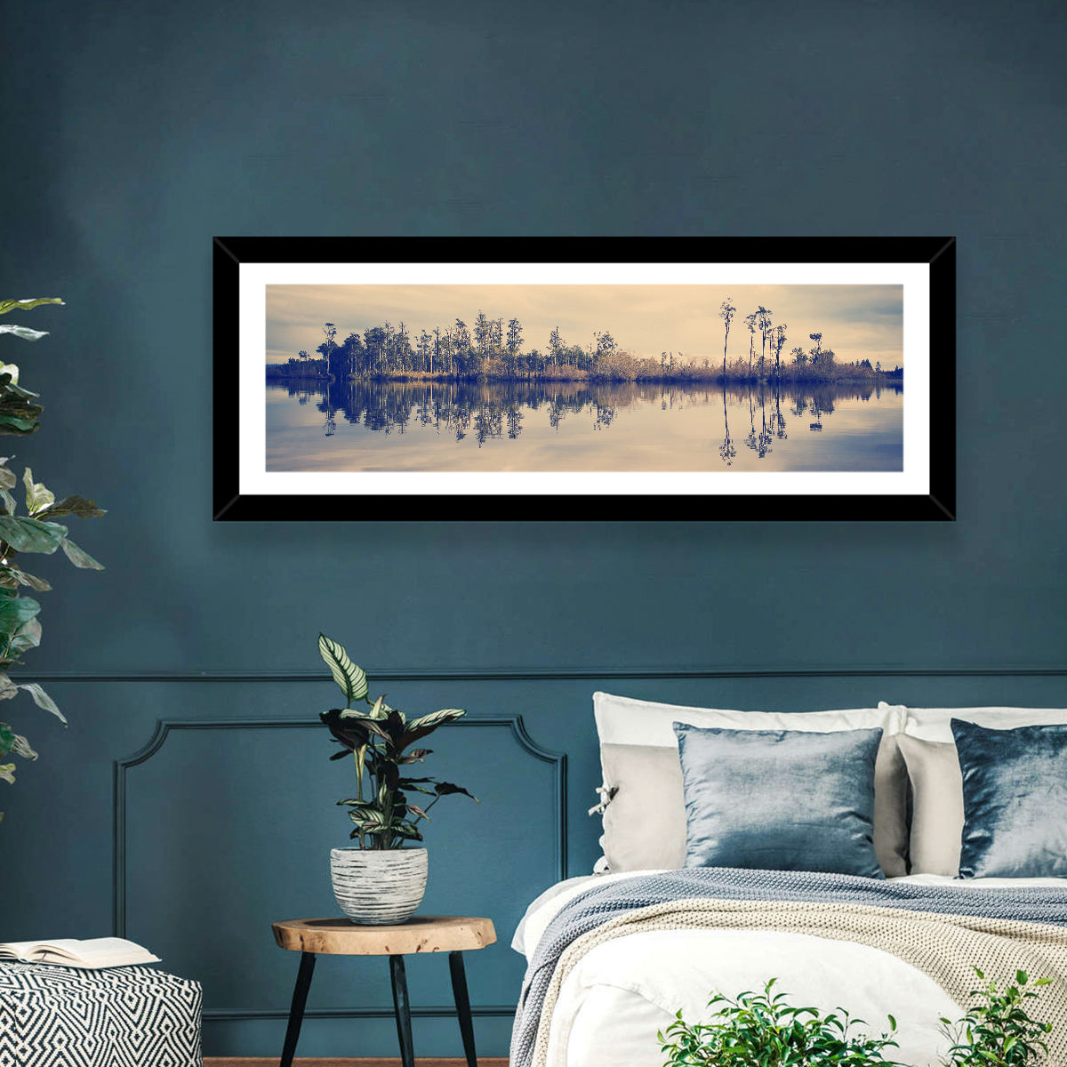 Sunset Over Forest Lake Wall Art