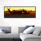 Row of Military Helicopters at Dusk Wall Art