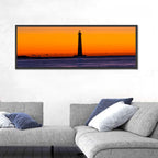 Minimalist Lighthouse Silhouette at Twilight Wall Art