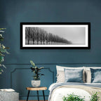 Misty Row of Bare Trees Wall Art