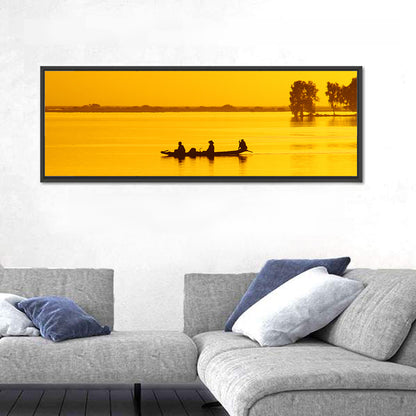 Pirogue at Golden Dusk Wall Art
