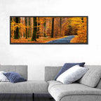 Curving Autumn Road in Beech Forest Wall Art