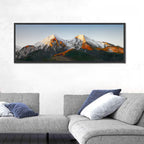 Sunlit Snow Capped Peaks Wall Art